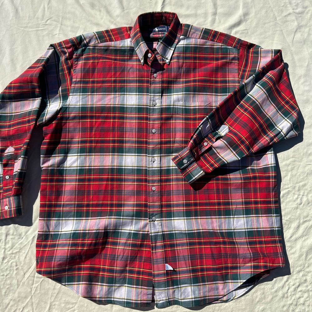 Classic Ralph Lauren Red Plaid Men's Shirt